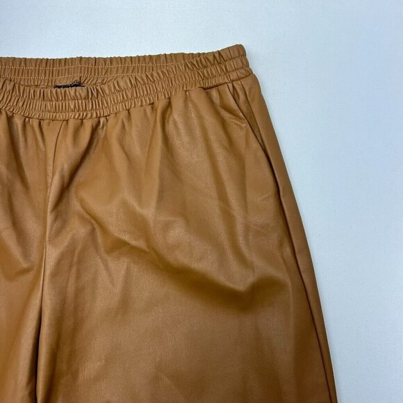 Eloquii Womens Camel High Rise Pull On Wide Leg Cropped Pants Size 14 Shiny - Picture 3 of 9